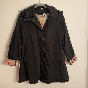 Burberry Black Zippered Raincoat